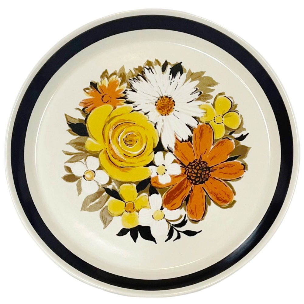 FAYETTE Salad/Dessert Plate Vintage 70s Mikasa StudioKraft Floral Stoneware 7909